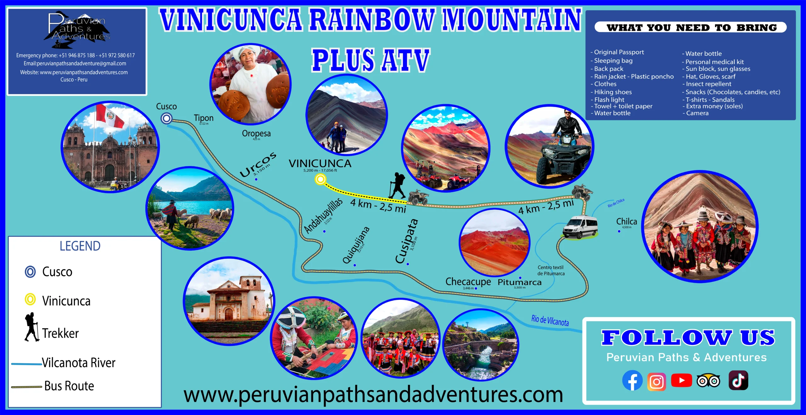 Rainbow Mountain Plus ATV MAP - Peruvian Paths & Adventures